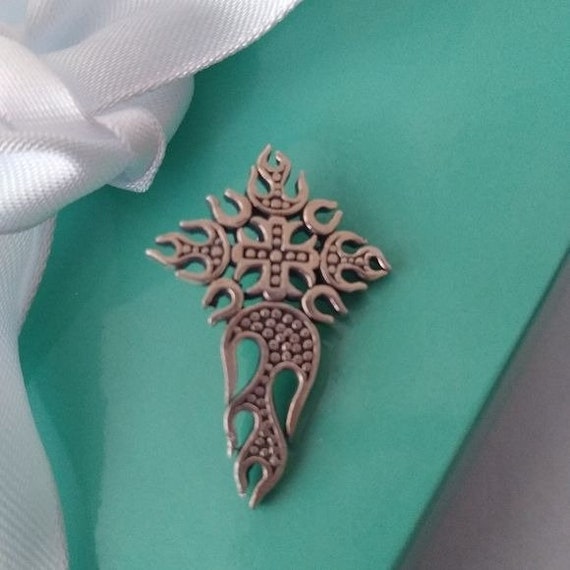 QG Sterling Silver 925 4 Point Fiery Cross Pendant
