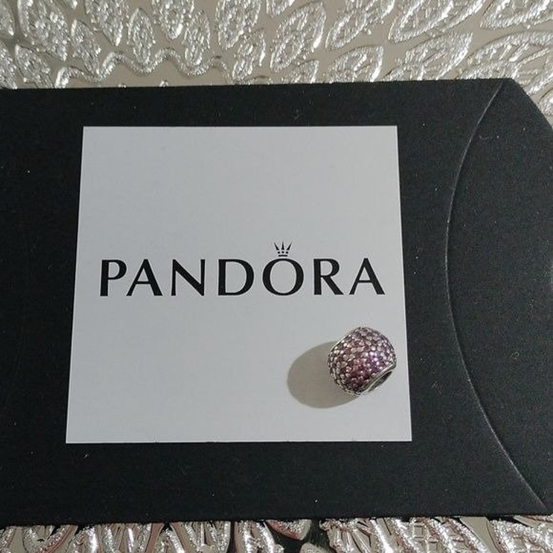 Pandora Sterling Silver Pave Lights Bead W/ Violet CZ