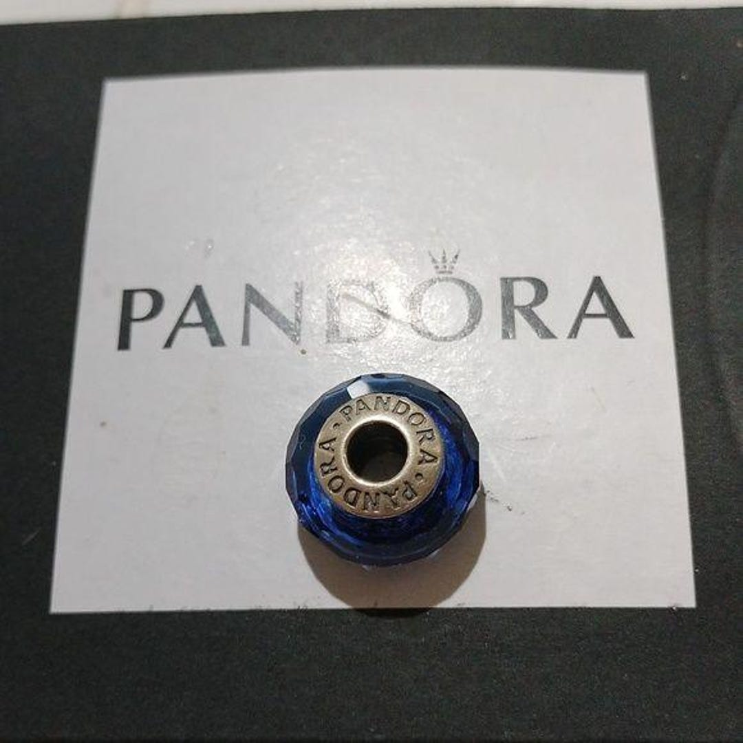 Pandora Sterling Silver Fascinating Iridescence Blue Murano Glass Charm ...