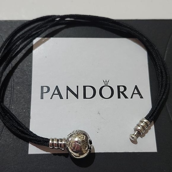 Pandora Multi-strand Black Fabric Bracelet W/ Sterling Silver