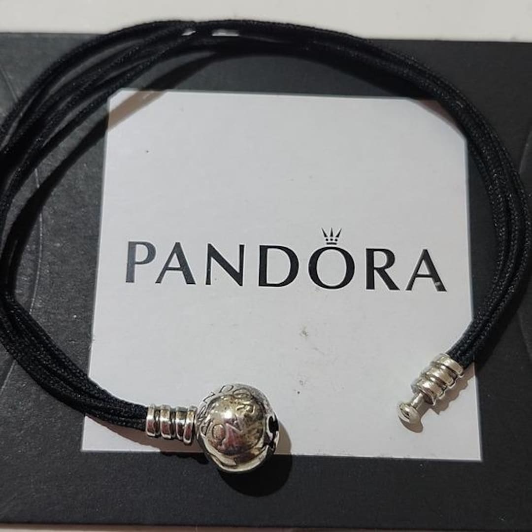 Pandora Multi-strand Black Fabric Bracelet W/ Sterling Silver