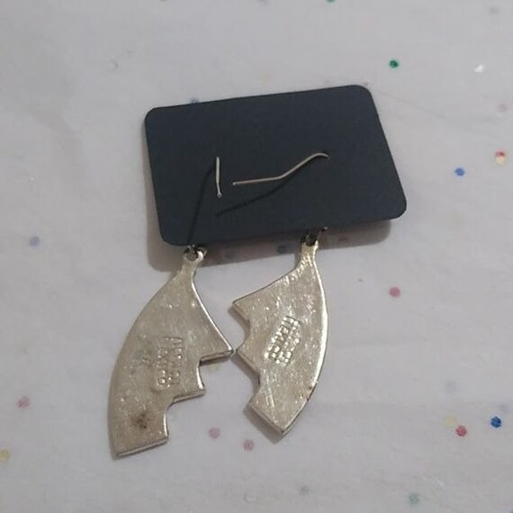 Alpaca Silver + Abalone Dangle Earrings, Mexico - image 3