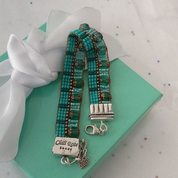 Chili Rose Beadz by Adonnah Langer happiness in Turquoise Beaded Bracelet 7 8 Etsy