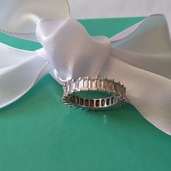 Glamorous Baguette CZ Eternity Band Ring, Size 9.25 - Etsy display picture 1