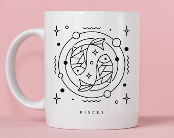 Pisces Zodiac Sign Mug - Cosmic Babe Collection