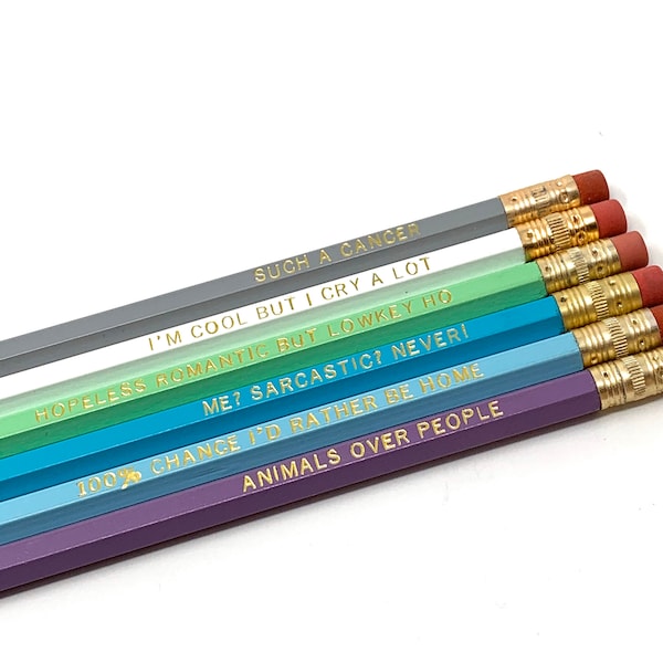 Funny Astrological Cancer Pencil Set - Cosmic Babe Collection