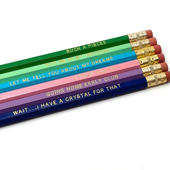 Funny Astrological Pisces Pencil Set - Cosmic Babe Collection