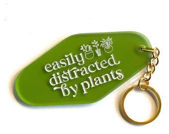 Gemakkelijk afgeleid door planten Sleutelhanger