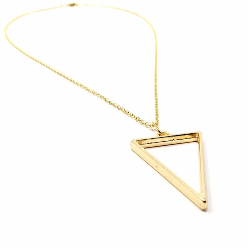 Minimalist Gold Deep Triangle Necklace Posh Babe Collection | Etsy