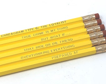 Funny Enneagram Type 6 Pencil Set