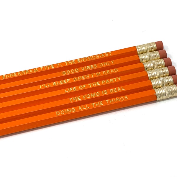 Funny Enneagram Type 7 Pencil Set
