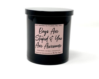 Just Wanted to F*cking Tell You...Boys are Stupid & You Are Awesome Candle