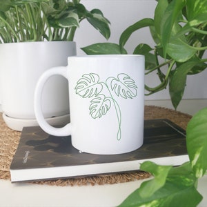 Monstera Leaf Line Art Mug