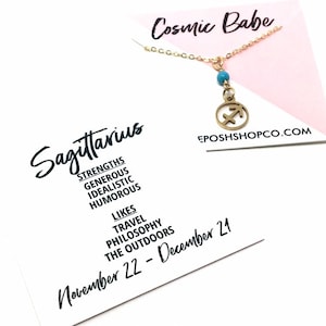 Sagittarius Zodiac Glyph Necklace - Cosmic Babe Collection
