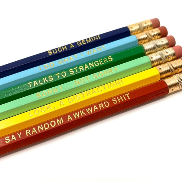 Funny Astrological Gemini Pencil Set - Cosmic Babe Collection