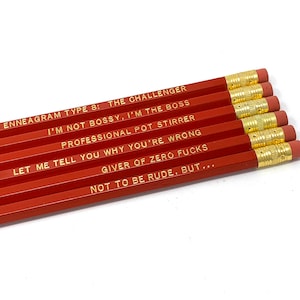 Funny Enneagram Type 8 Pencil Set