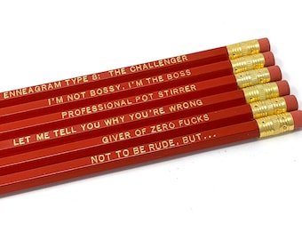 Funny Enneagram Type 8 Pencil Set