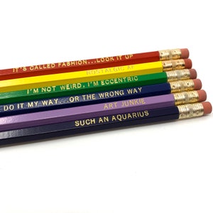 Funny Astrological Aquarius Pencil Set - Cosmic Babe Collection