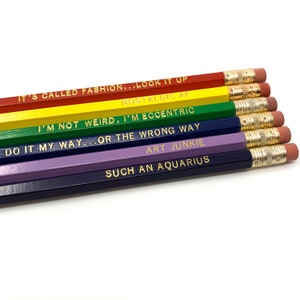 Funny Astrological Aquarius Pencil Set Cosmic Babe Collection image 1