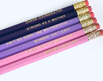 Funny Mom Pencil Set - Set of 6 Pencils