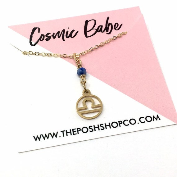 Cosmic Babe Collection Libra Zodiac Glyph Necklace