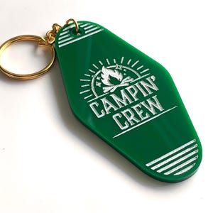 Campin&#39; Crew Engraved Keychain