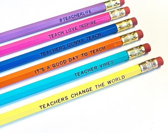 Teacher Vibes Pencil Set - Set of 6 Pencils