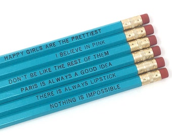 Turquoise Audrey Hepburn Pencil Set