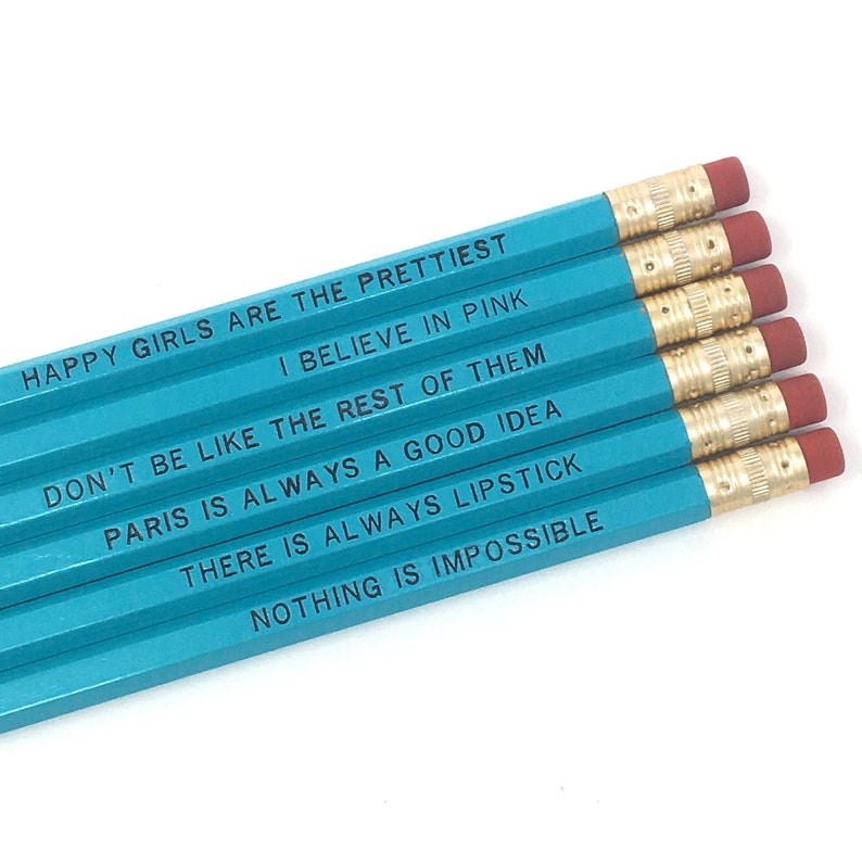 Turquoise Audrey Hepburn Pencil Set 