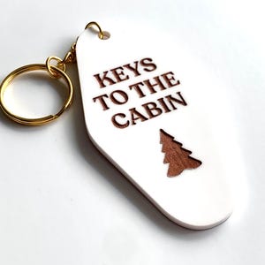 Keys to the Cabin Engraved Keychain
