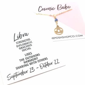 Libra Zodiac Glyph Necklace - Cosmic Babe Collection