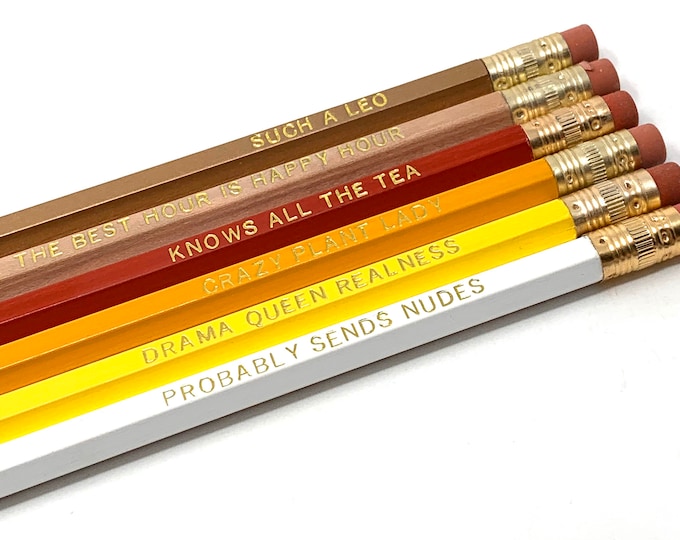 Funny Astrological Leo Pencil Set - Cosmic Babe Collection