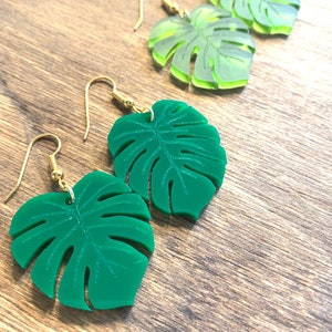 Monstera Leaves Dangle Earrings