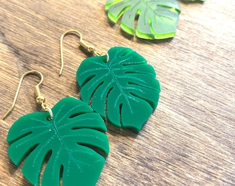 Monstera Leaves Dangle Earrings