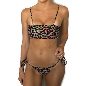 Cheetah Print Bikini, Brazilian Bikini Set, Ruched Two Piece, Cheeky Swimwear, Cheetah Print Swimsuit, &quot;Newport&quot;