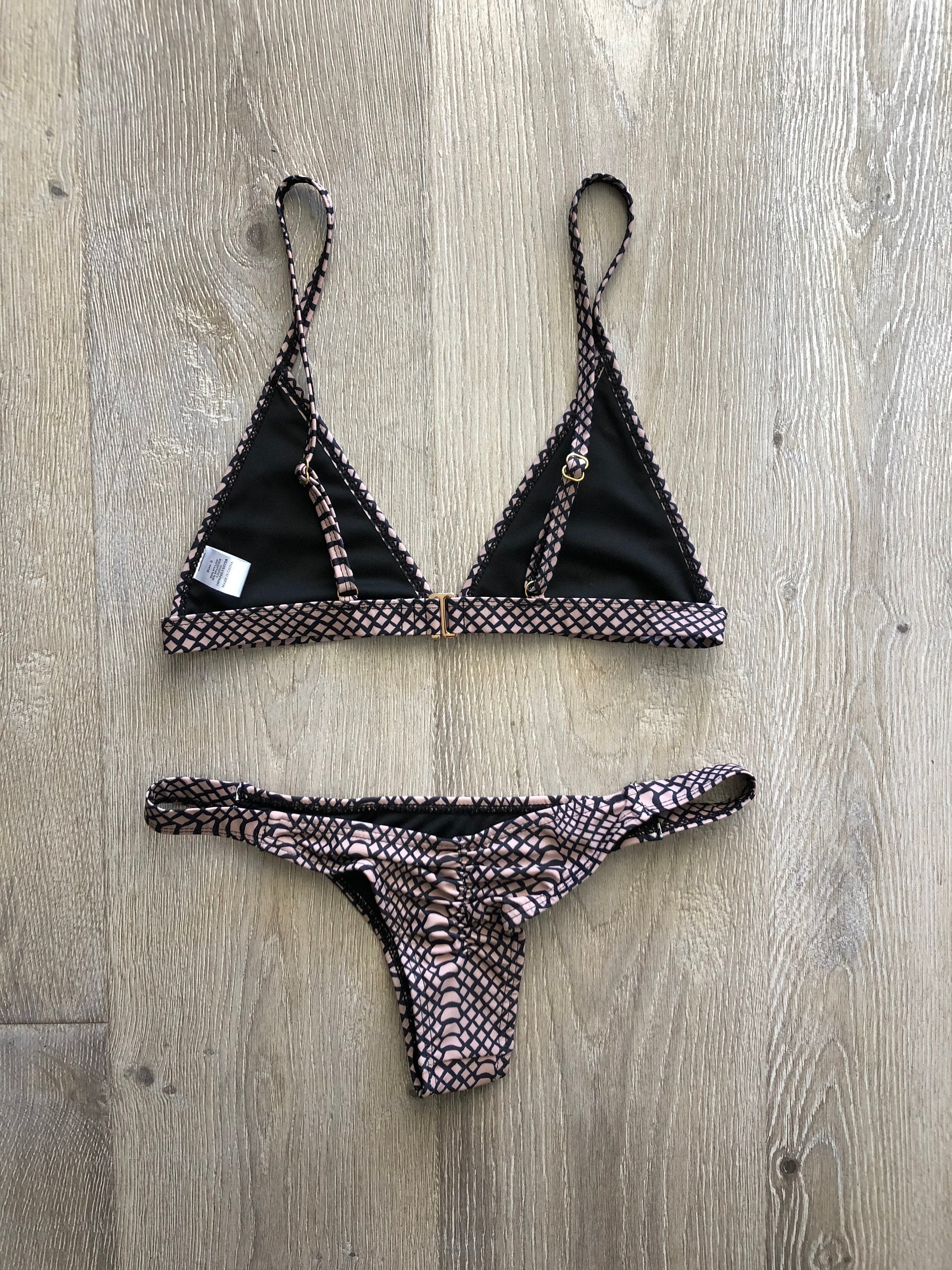 Snakeskin Brazilian Bikini Set Swimsuit Bali Etsy