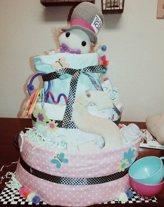 alice in wonderland diaper cake