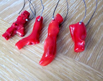 Coral necklace, red coral branch necklace, girl friend jewelry gift under 15, beach jewelry, layering necklace everyday necklace, real coral