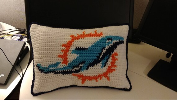 Miami Dolphins Pillow Etsy