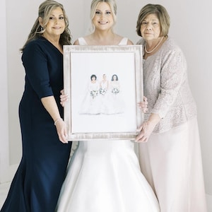 Wedding Gift for Mom - Custom Generational Wedding Portrait: Mother of Bride Gift (Digital Drawing)
