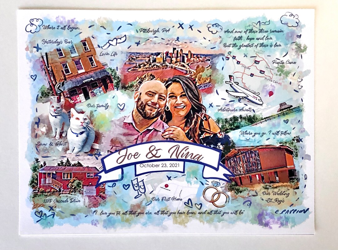 Custom save the date print custom save the date digital illustrated
