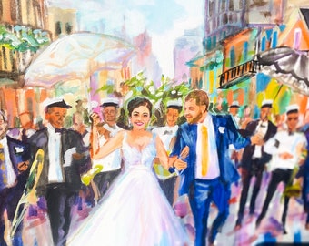 California Wedding Painting - San Diego Wedding Painter - Los Angeles Wedding Painter - 20 x 30 inch