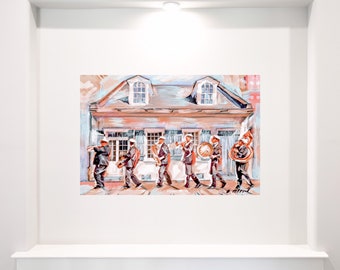 French Quarter Art Print: New Orleans Second Line Parade