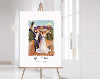 Custom Wedding Guest sign in, guest sign in alternative, custom portraits, wedding signin, photo sign in frame not included, guestbook