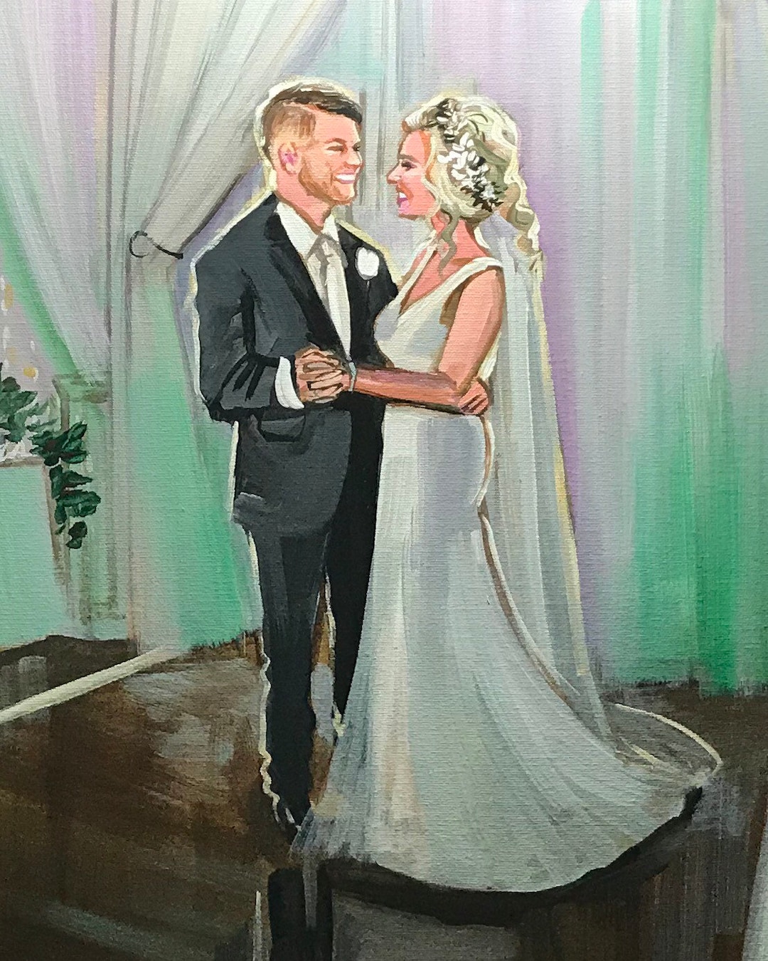 LIVE WEDDING PAINTING, Live Event Painter, Custom Acrylic Artwork, Live Artist, Wedding Gift