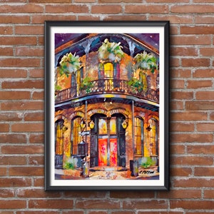 French Quarter Mansion, French Quarter Paintings, French Quarter Wall Art, New Orleans Art, New Orleans 11 x 14 inches on paper