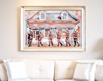 New Orleans Second Line Art Print | Jazz Band Painting