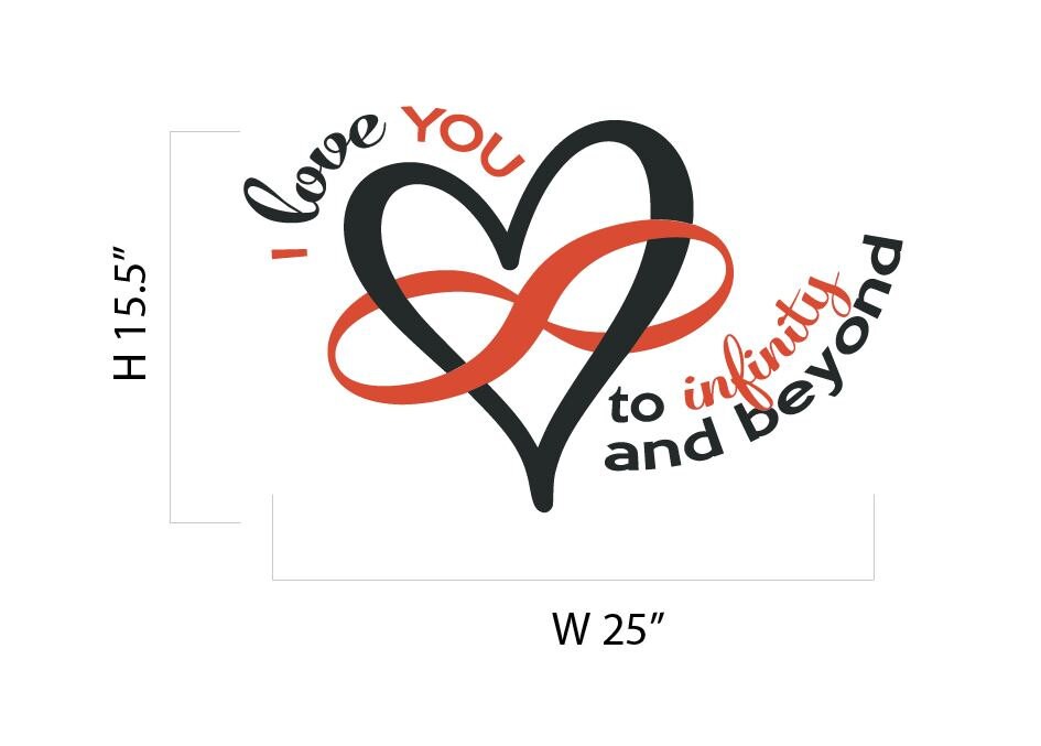 Quote I love You to Infinity and Beyond Decal Wall Infinity Etsy