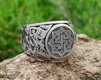 Valkyrie Ring Viking Ring Great Detailed Ring (design based on portal of stave church Borgund) Sterling Silver Norse Ring Viking Jewelry