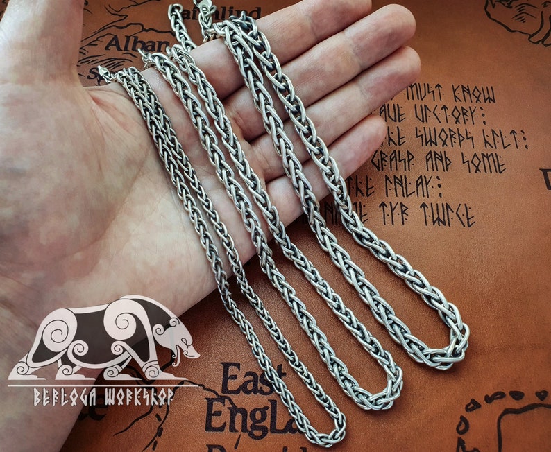 Viking Chain for Pendants Viking Necklace Sterling Silver Etsy
